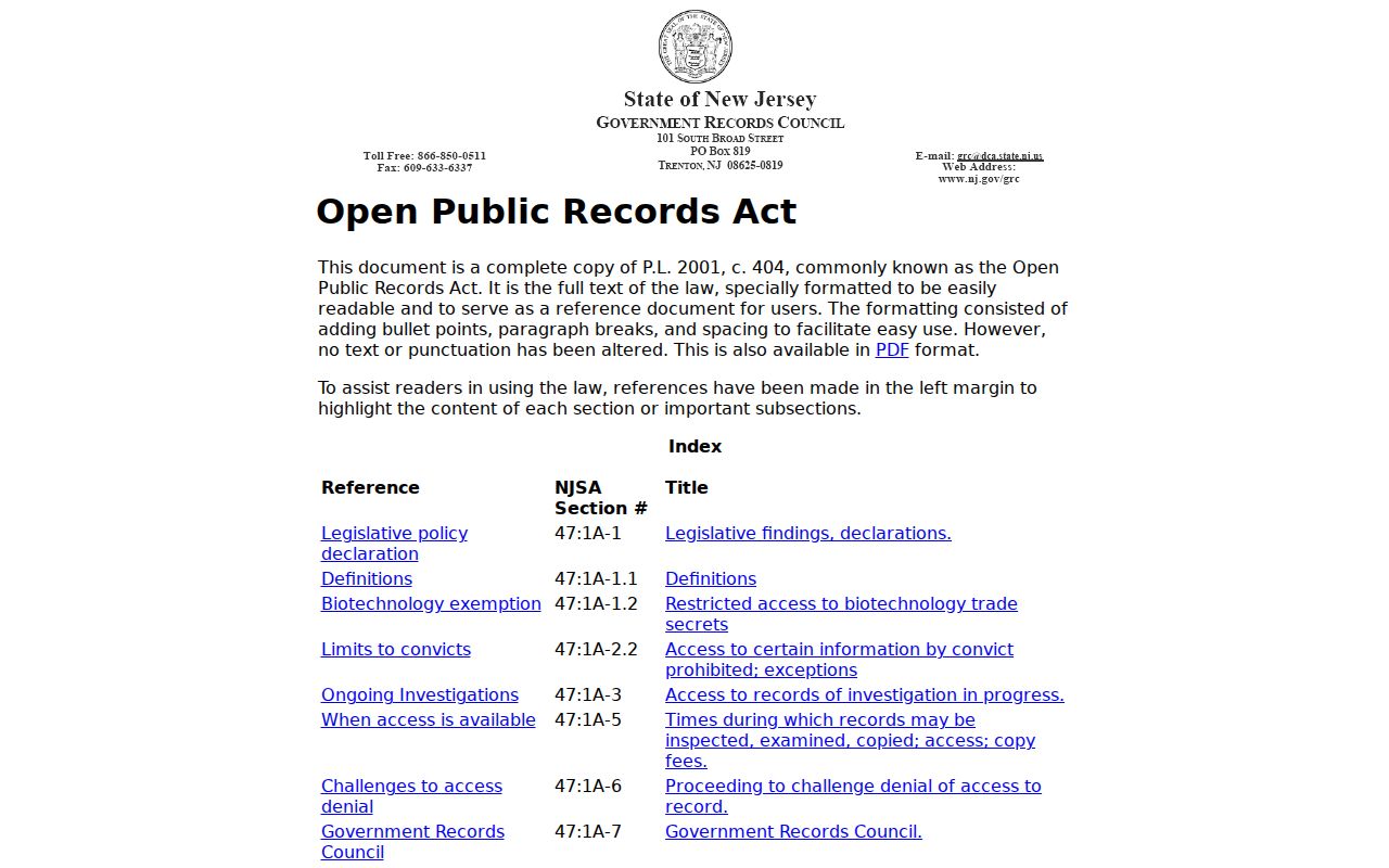Hudson County neighbors New Jersey OPRA rules and request response guidance